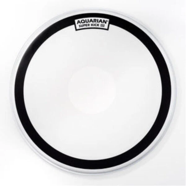22″ Aquarian Superkick III Texture Coated with Power Dot Bass Drumhead – White