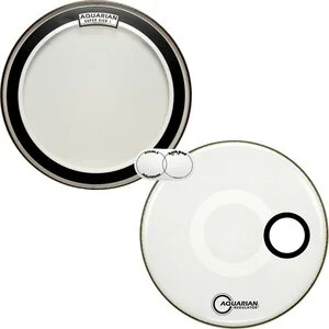 Aquarian 20" SuperKick 1 Clear/  White Regulator Ported Value Pack