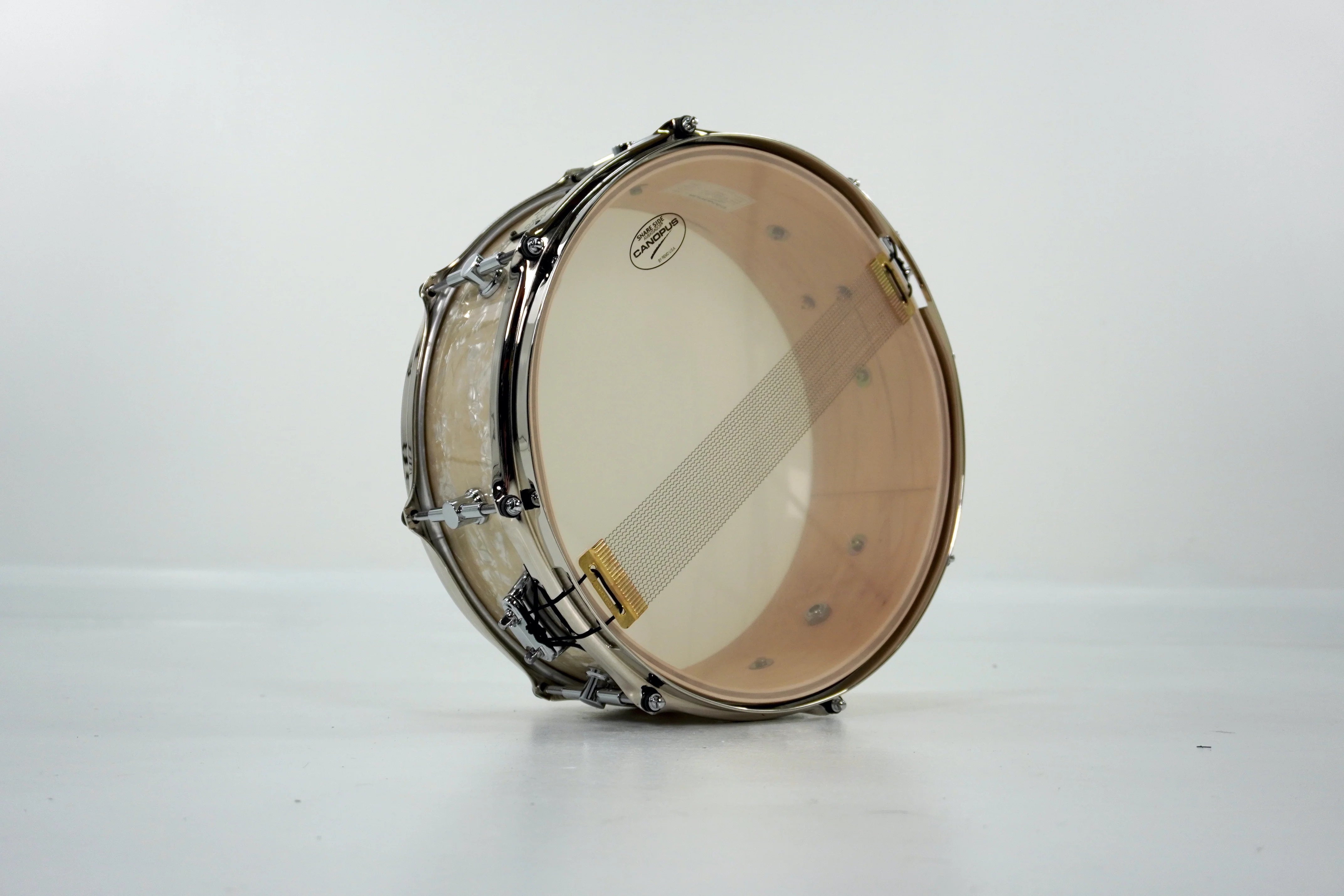 Canopus NV50 M1 14 x 5.5 Snare White Pearl - Image 5