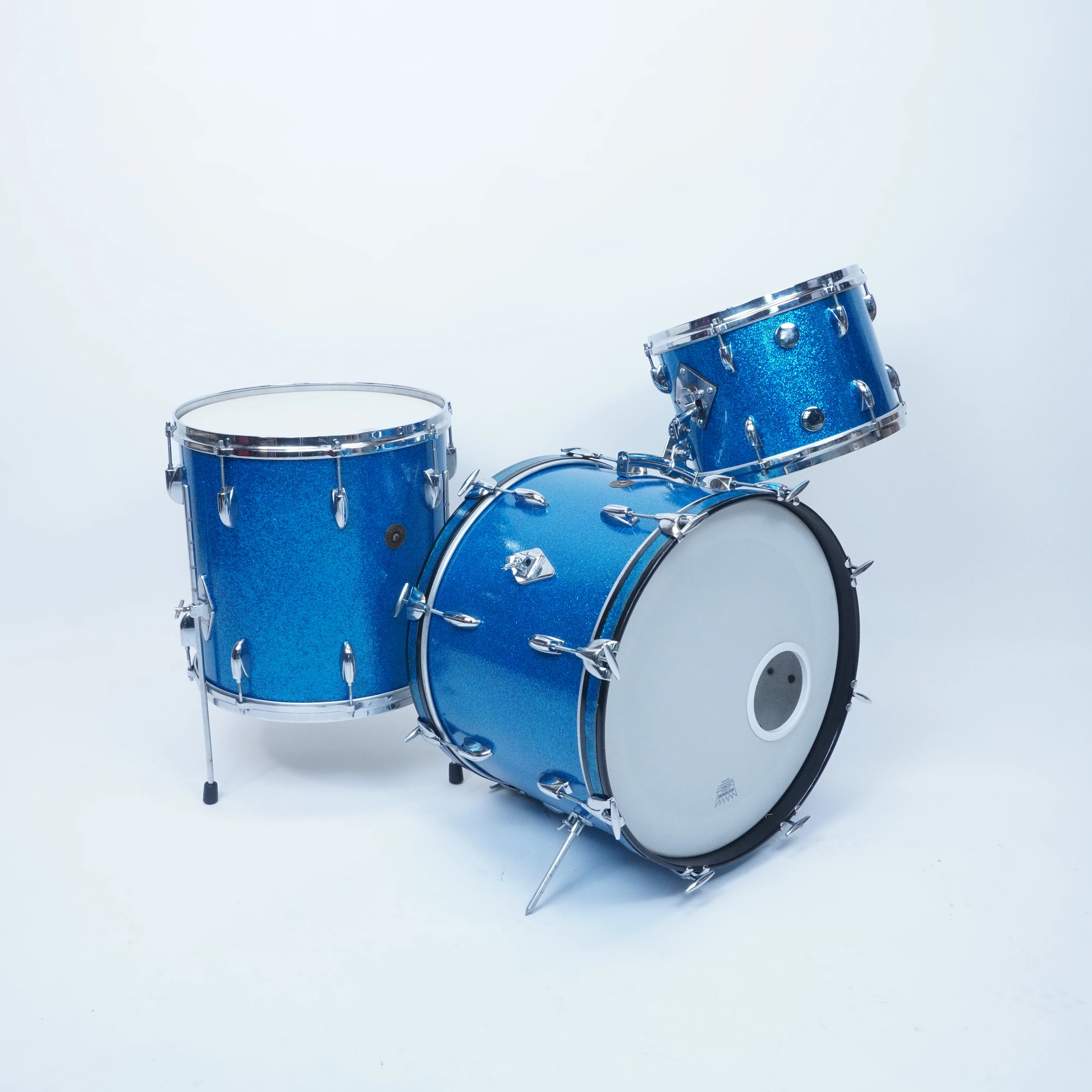 GRETSCH ROUND BADGE 3-PIECE SHELL PACK IN BLUE SPARKLE (HIRE ONLY) - Image 2