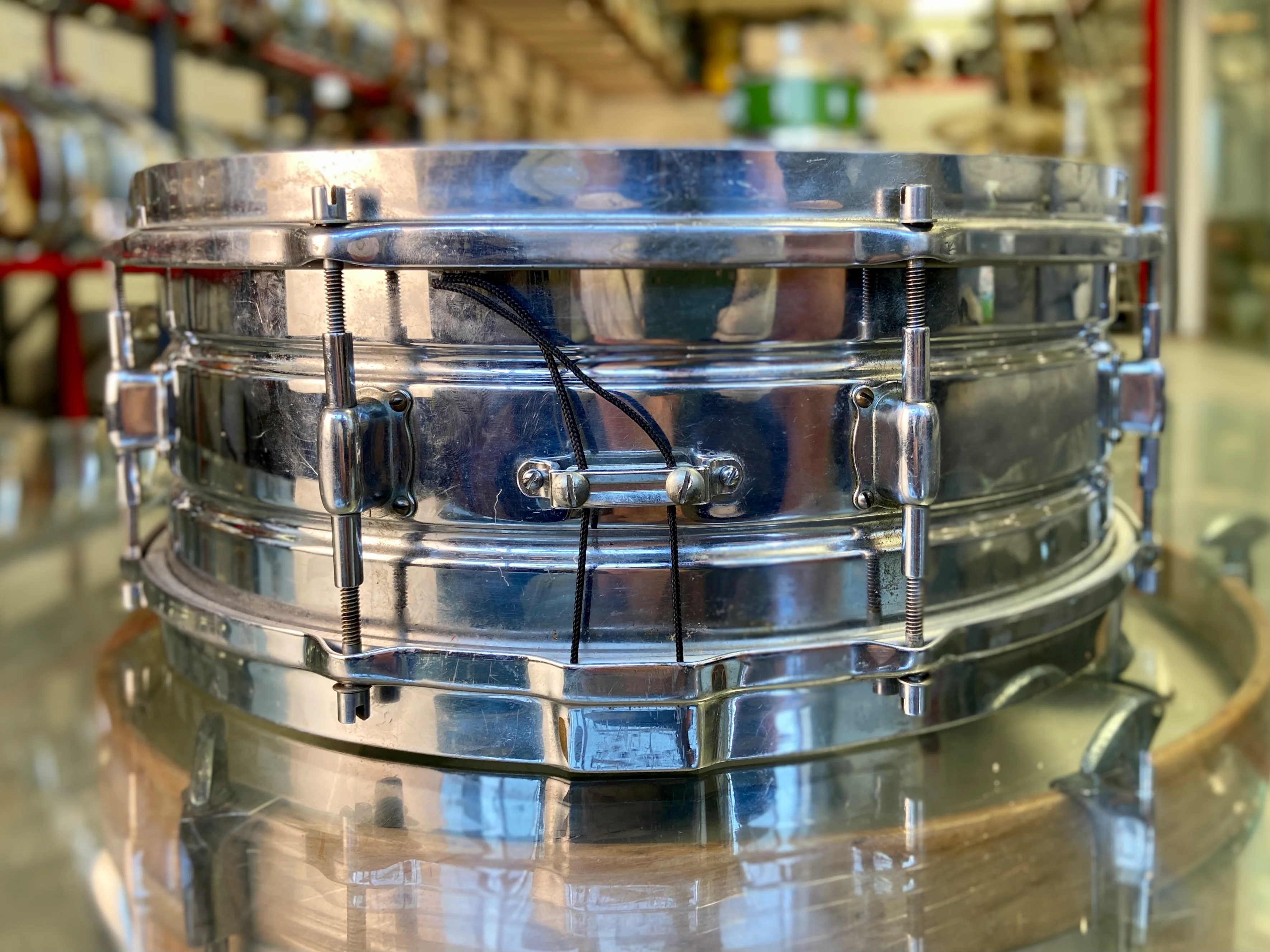 Leedy Elite Professional Model 14" x 5" Nickel Plated Brass Snare Drum - 1920's - Image 3