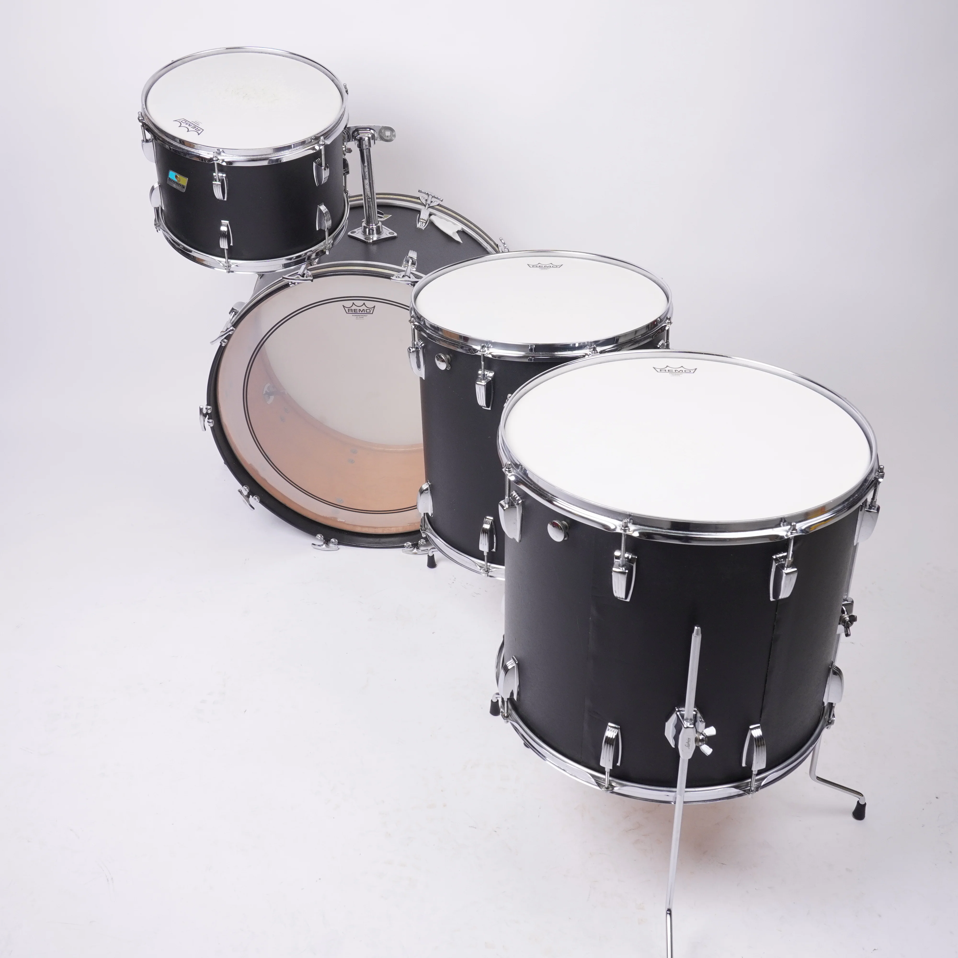 LUDWIG CLASSIC ROCK 4-PIECE DRUM KIT IN MATT BLACK WRAP 24/13/16/18 - Image 5