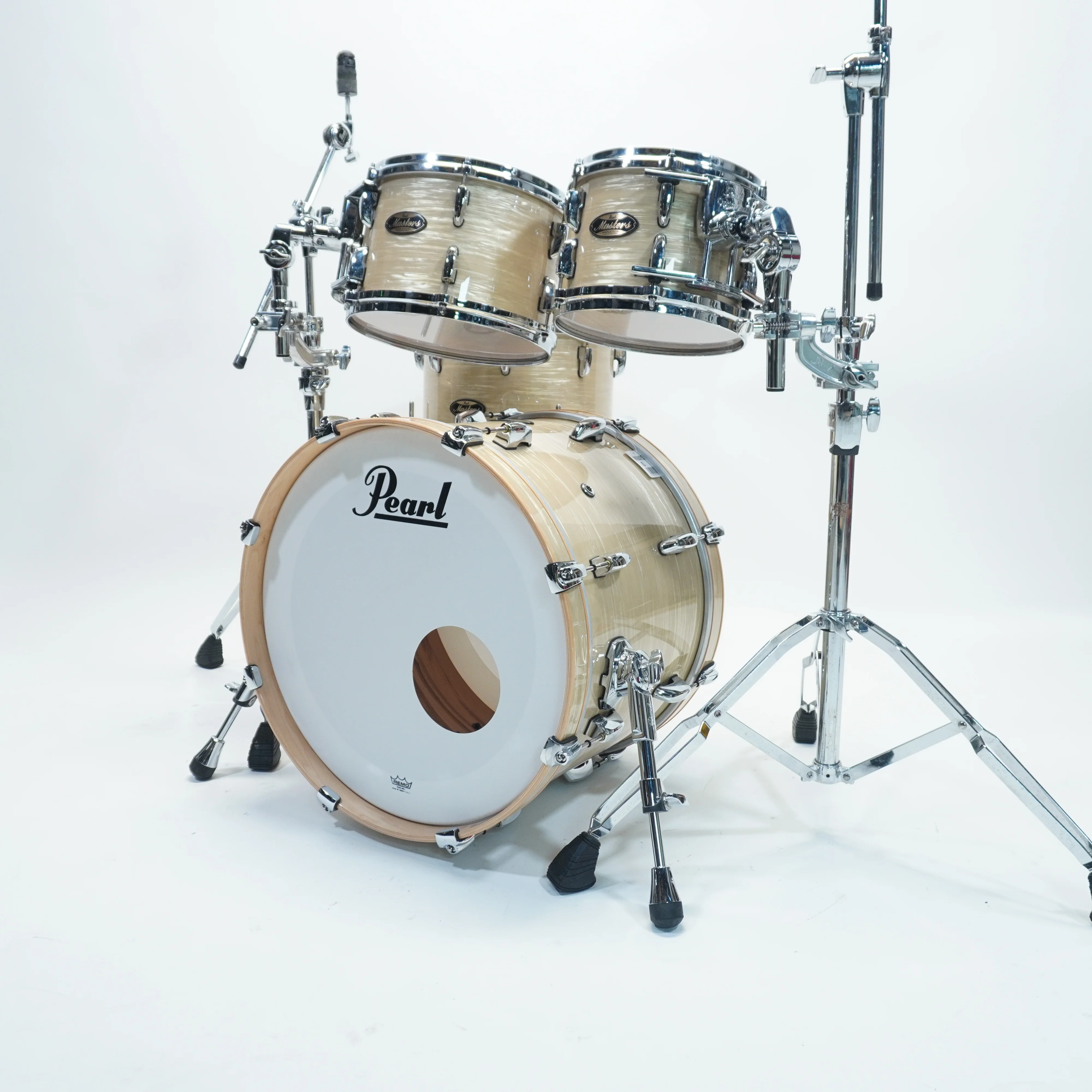 Pearl Masters MMG 4-PC 20",10",12",14"ft Platinum Gold Oyster drum kit - Image 3