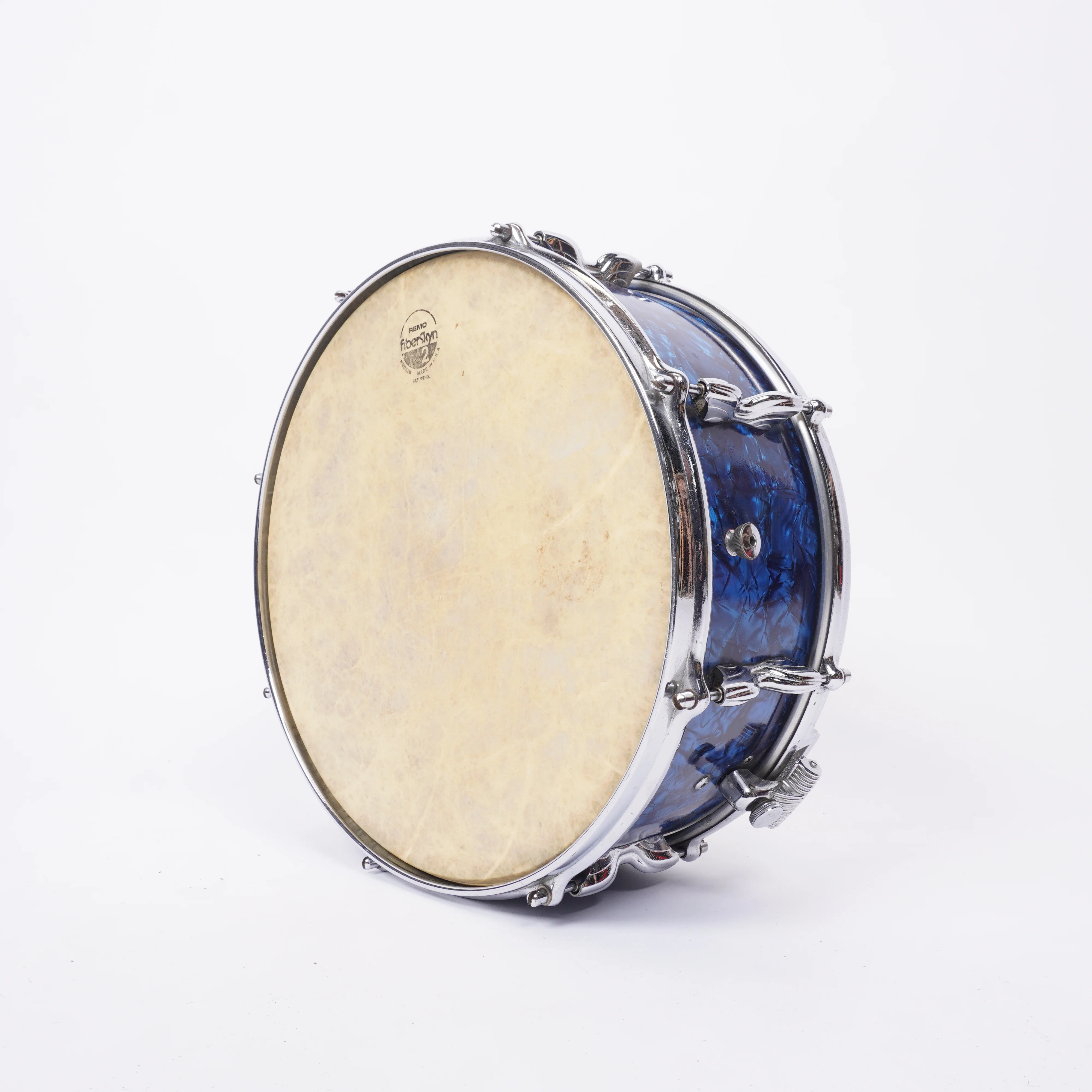 PREMIER ROYAL ACE 14x5.5 SNARE DRUM 1960s UK – BLUE SPARKLE - Image 5