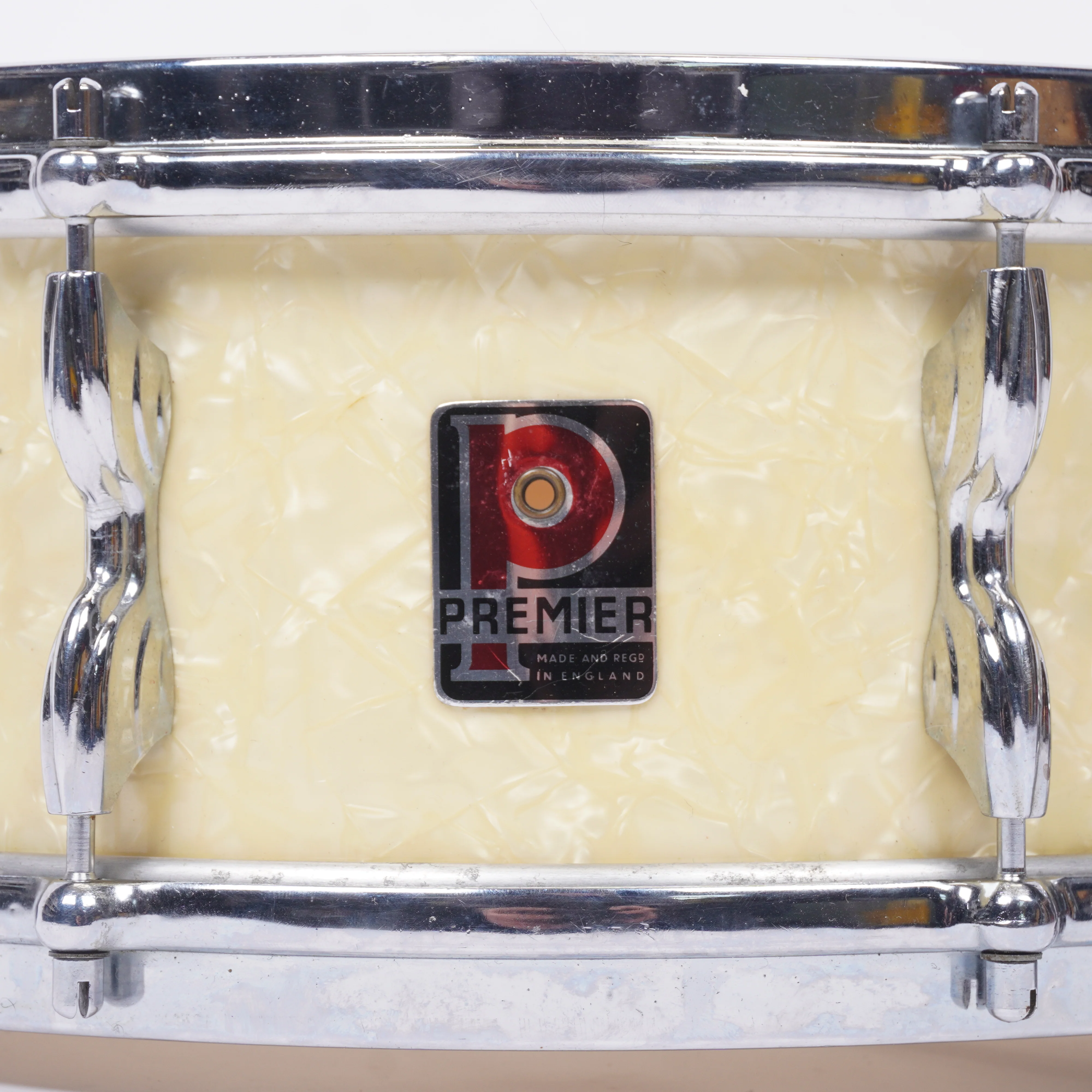 Premier Royal Ace 14x5.5 Snare Drum 1960s - White Marine Pearl - Collector Grade - Image 7