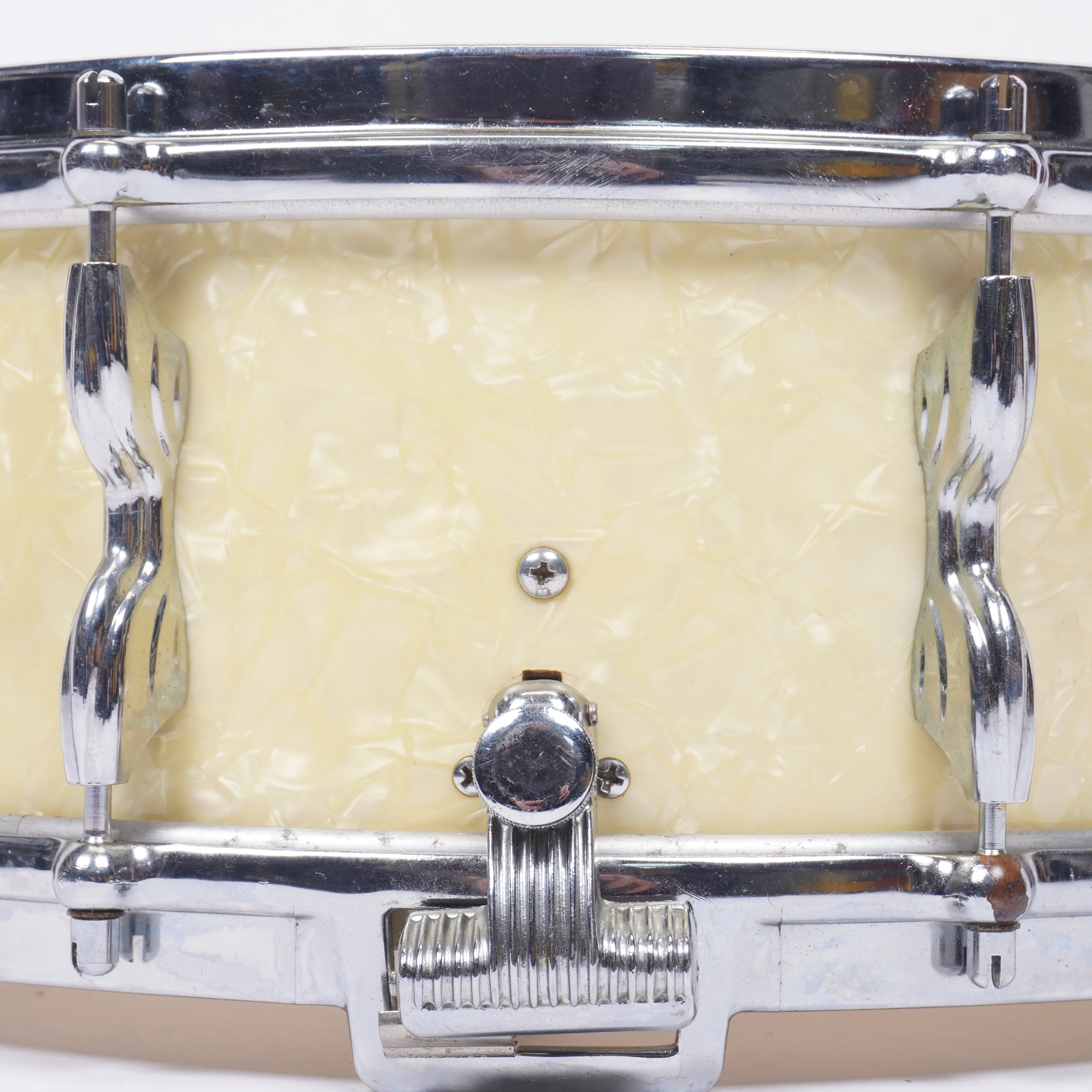 Premier Royal Ace 14x5.5 Snare Drum 1960s - White Marine Pearl - Collector Grade - Image 9
