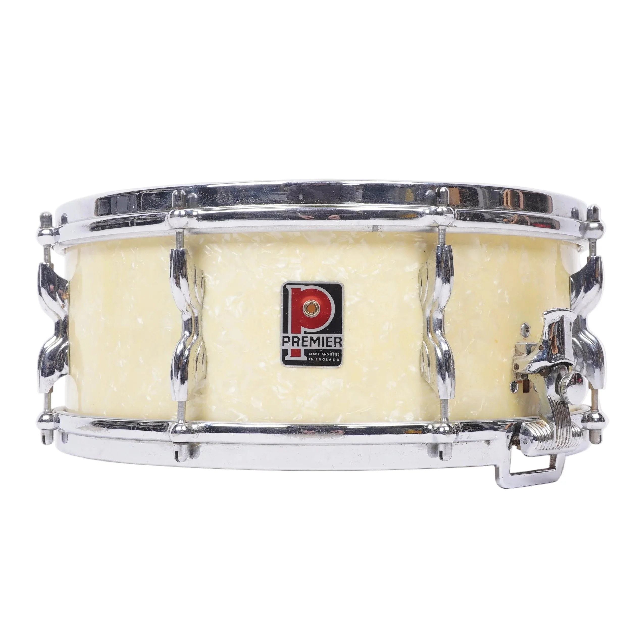 Premier Royal Ace 14x5.5 Snare Drum 1960s - White Marine Pearl - RARE Beech Shell - Collector Grade
