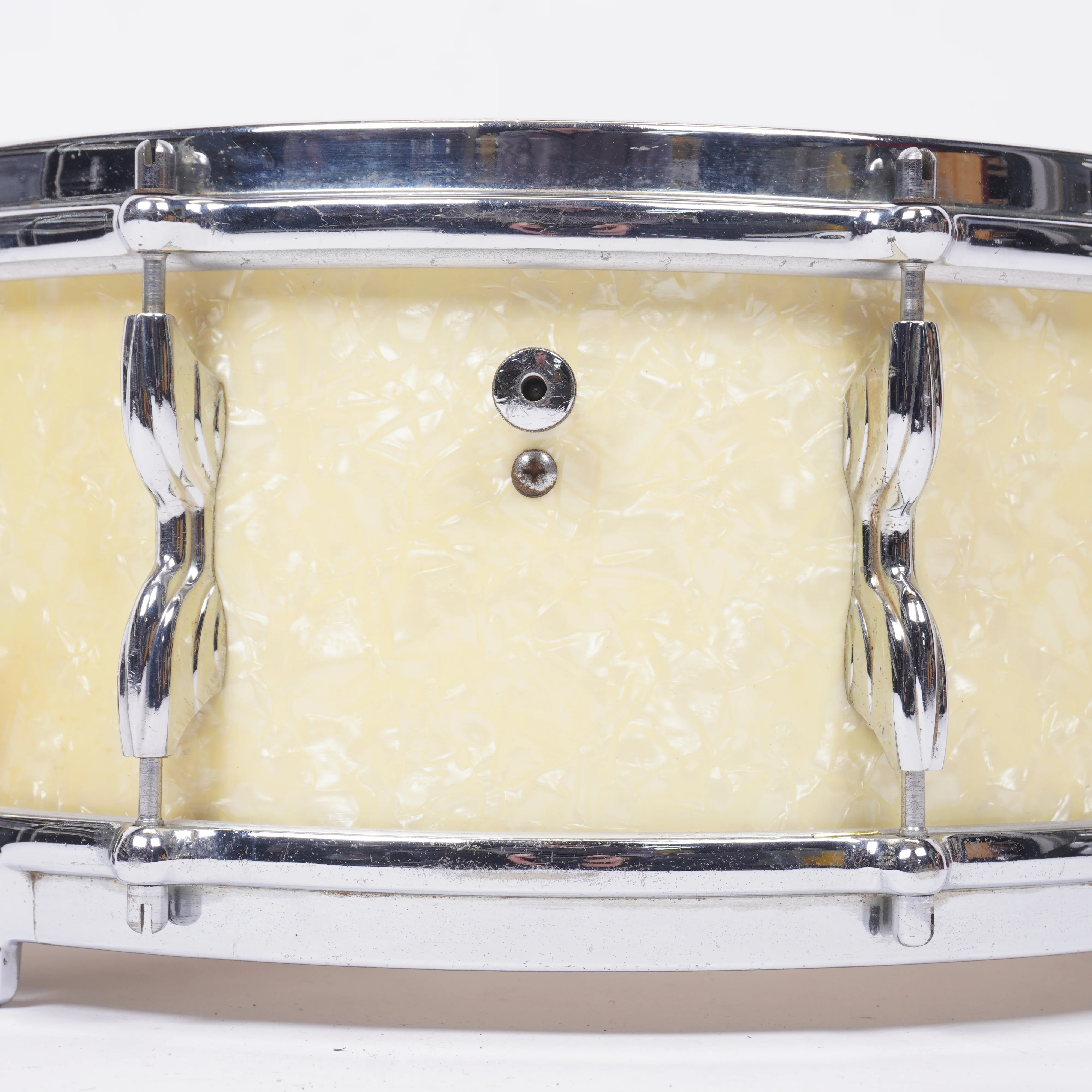 Premier Royal Ace 14x5.5 Snare Drum 1960s - White Marine Pearl - RARE Beech Shell - Collector Grade - Image 10