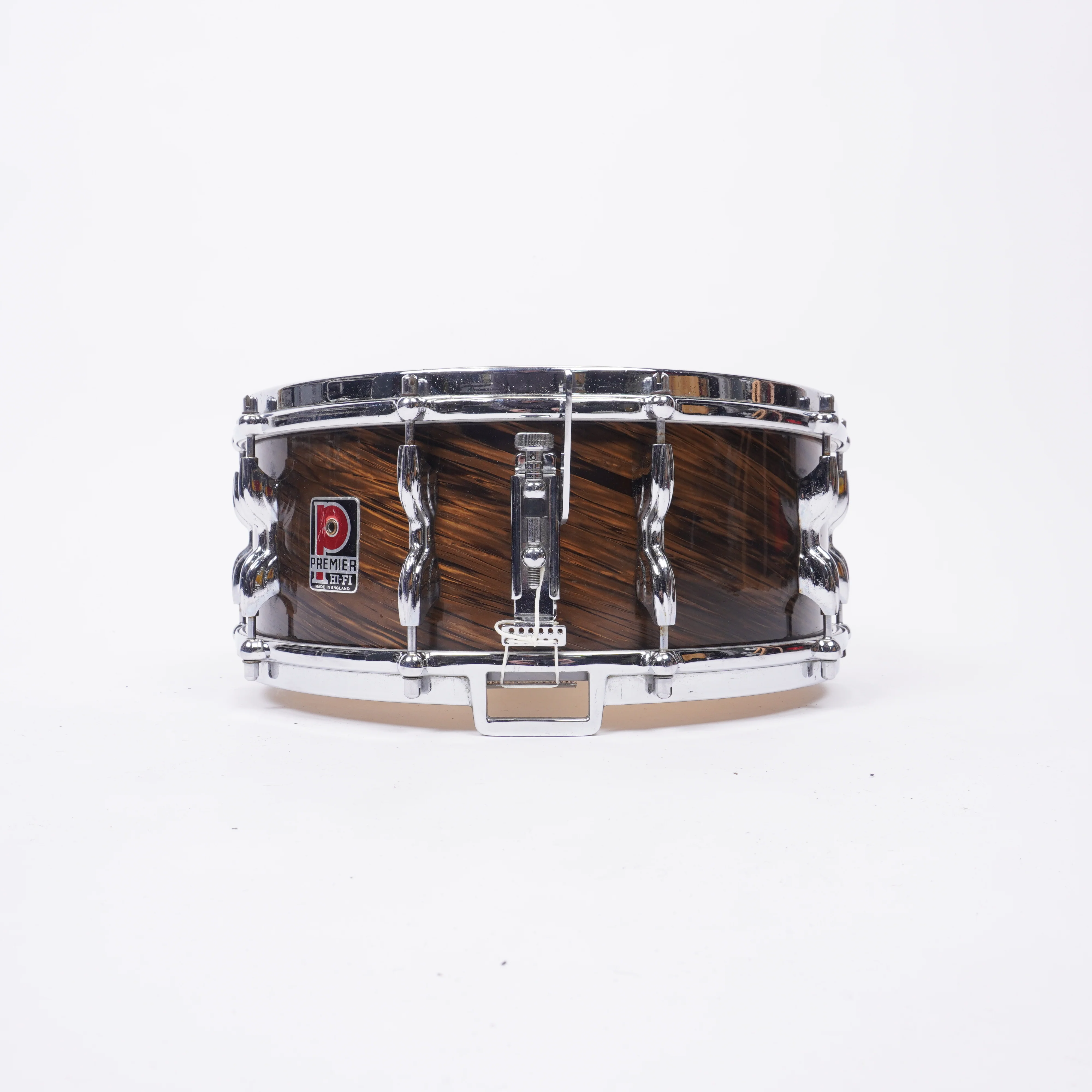Premier Royal Ace Hi-Fi Snare 14x5.5 Late 1950s Birch w/ Beech Re-Rings – Duroplast – Collector Grade - Image 2