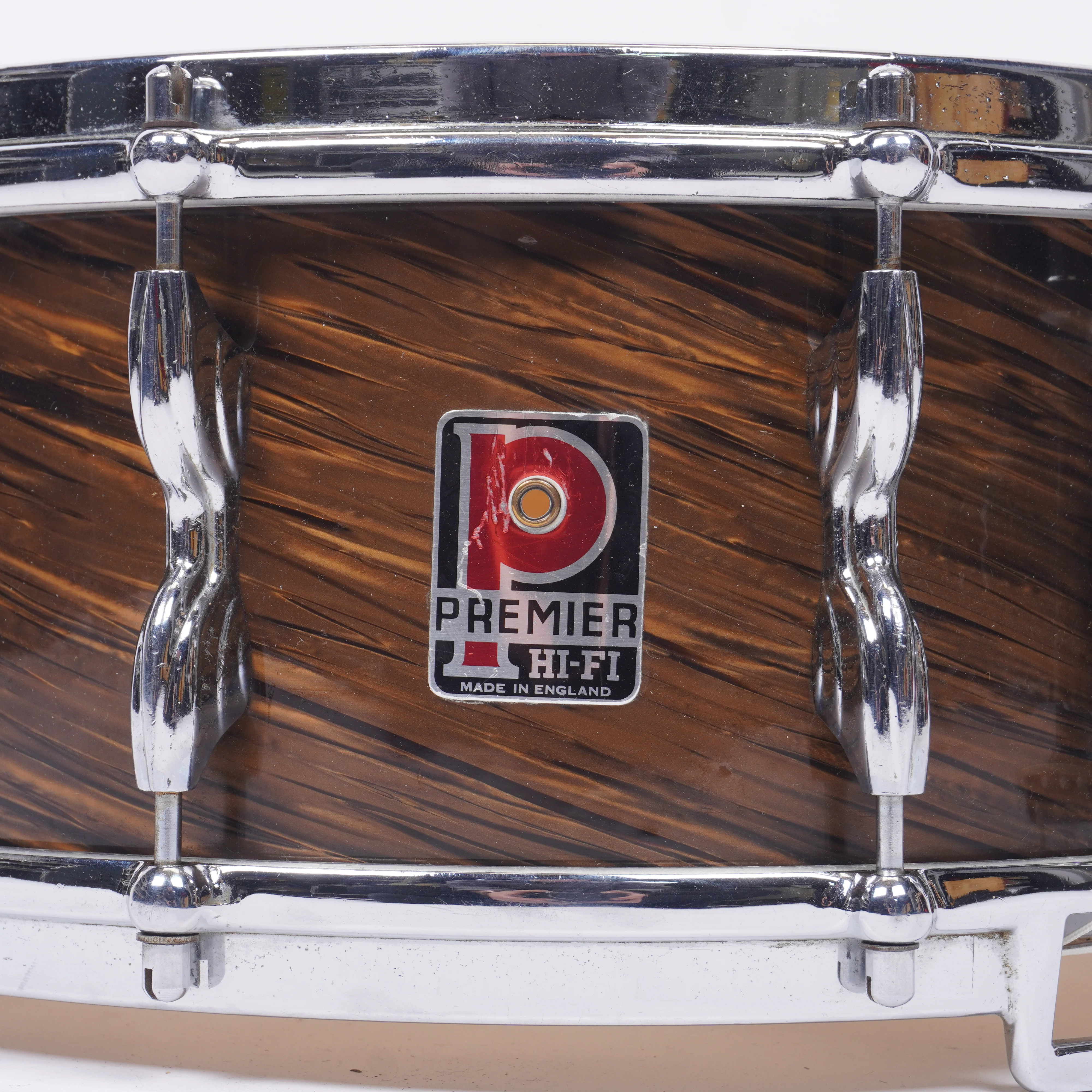 Premier Royal Ace Hi-Fi Snare 14x5.5 Late 1950s Birch w/ Beech Re-Rings – Duroplast – Collector Grade - Image 7