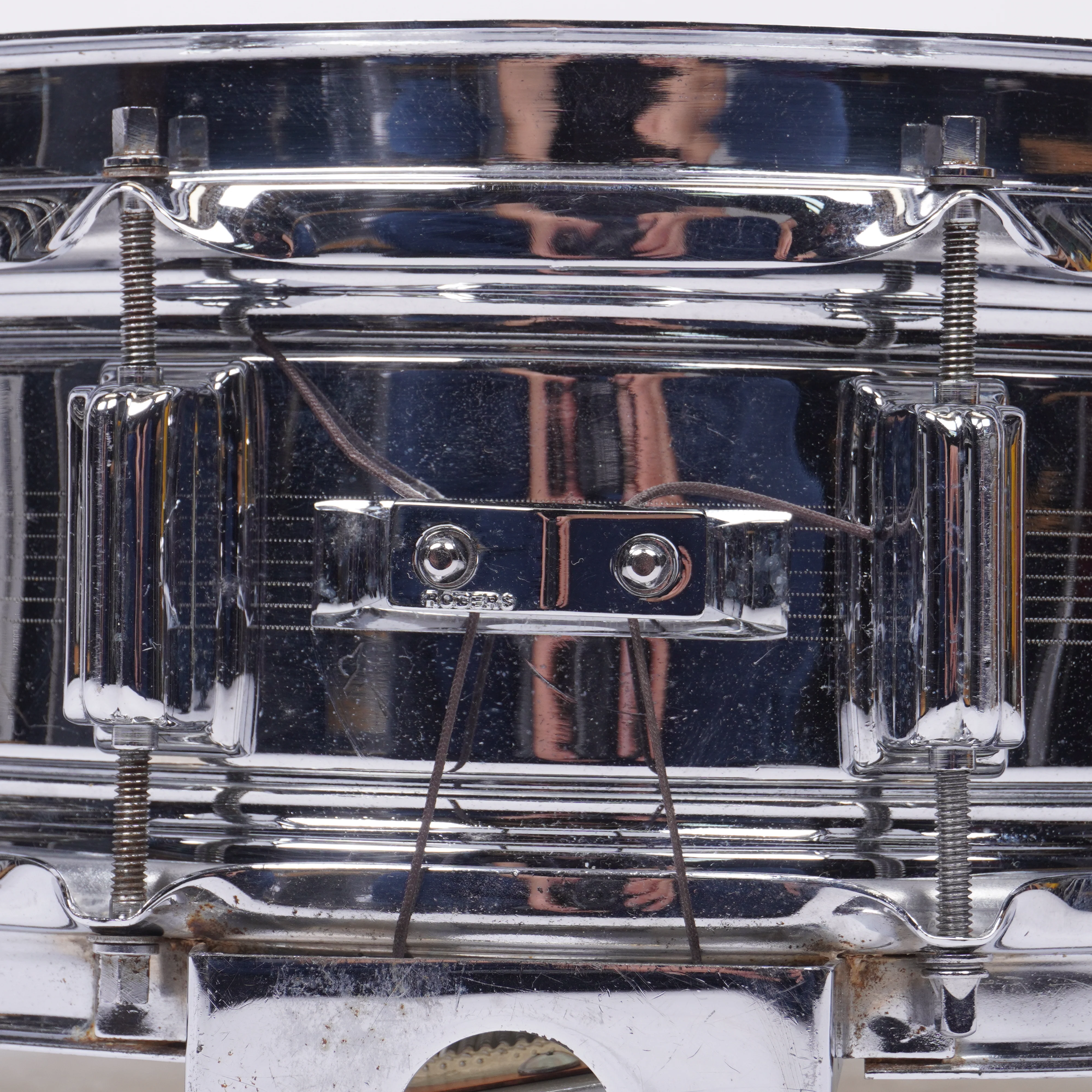 ROGERS DYNASONIC CHROME OVER BRASS SNARE DRUM (MADE IN ENGLAND) - Image 15