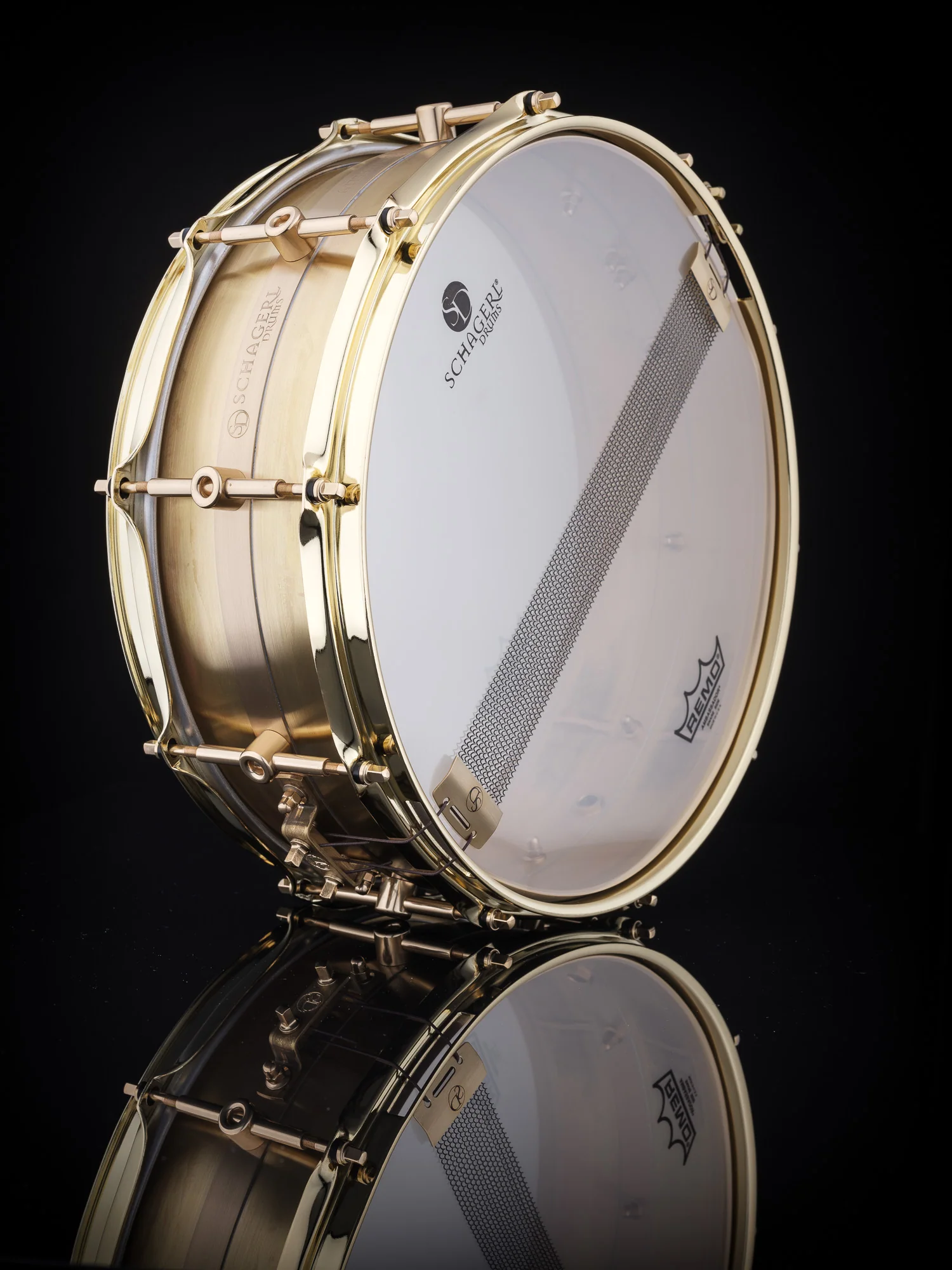 Schagerl Antares 14" x 5" Raw Brass Snare Drum - Image 10
