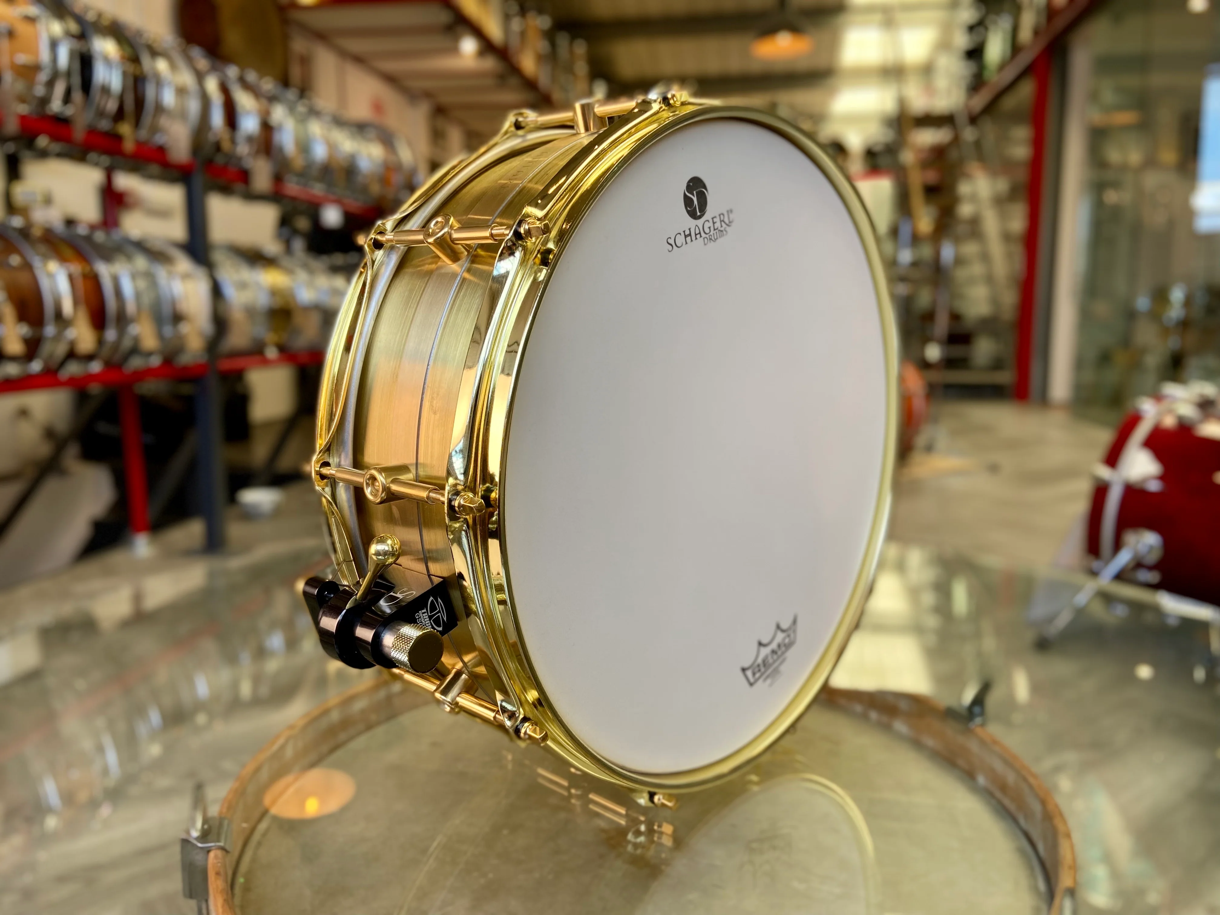 Schagerl Antares 14" x 5" Raw Brass Snare Drum - Image 3