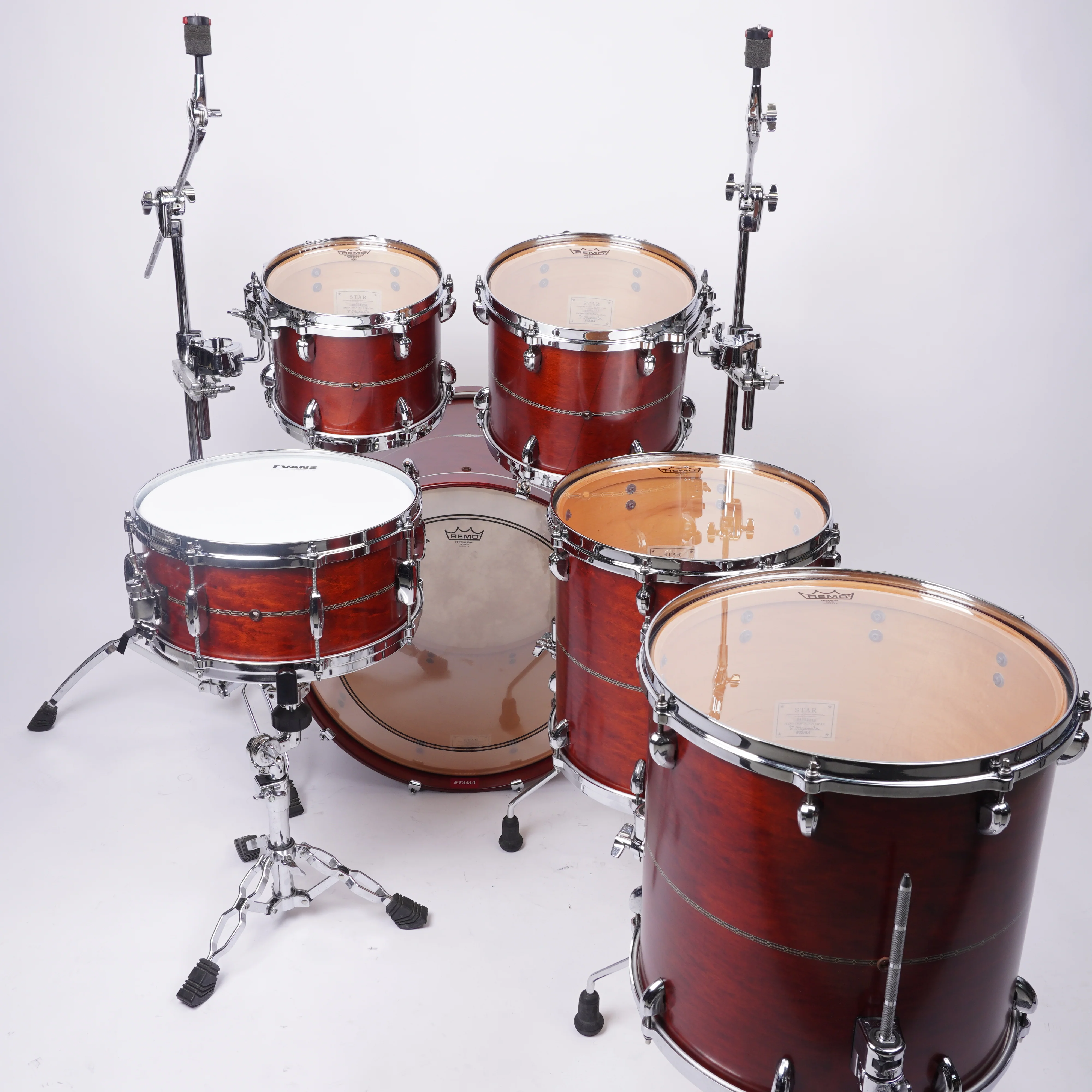 TAMA STAR SERIES MAPLE 6-PIECE DRUM KIT IN SATIN MAHOGHANY BURGUNDY - Image 5