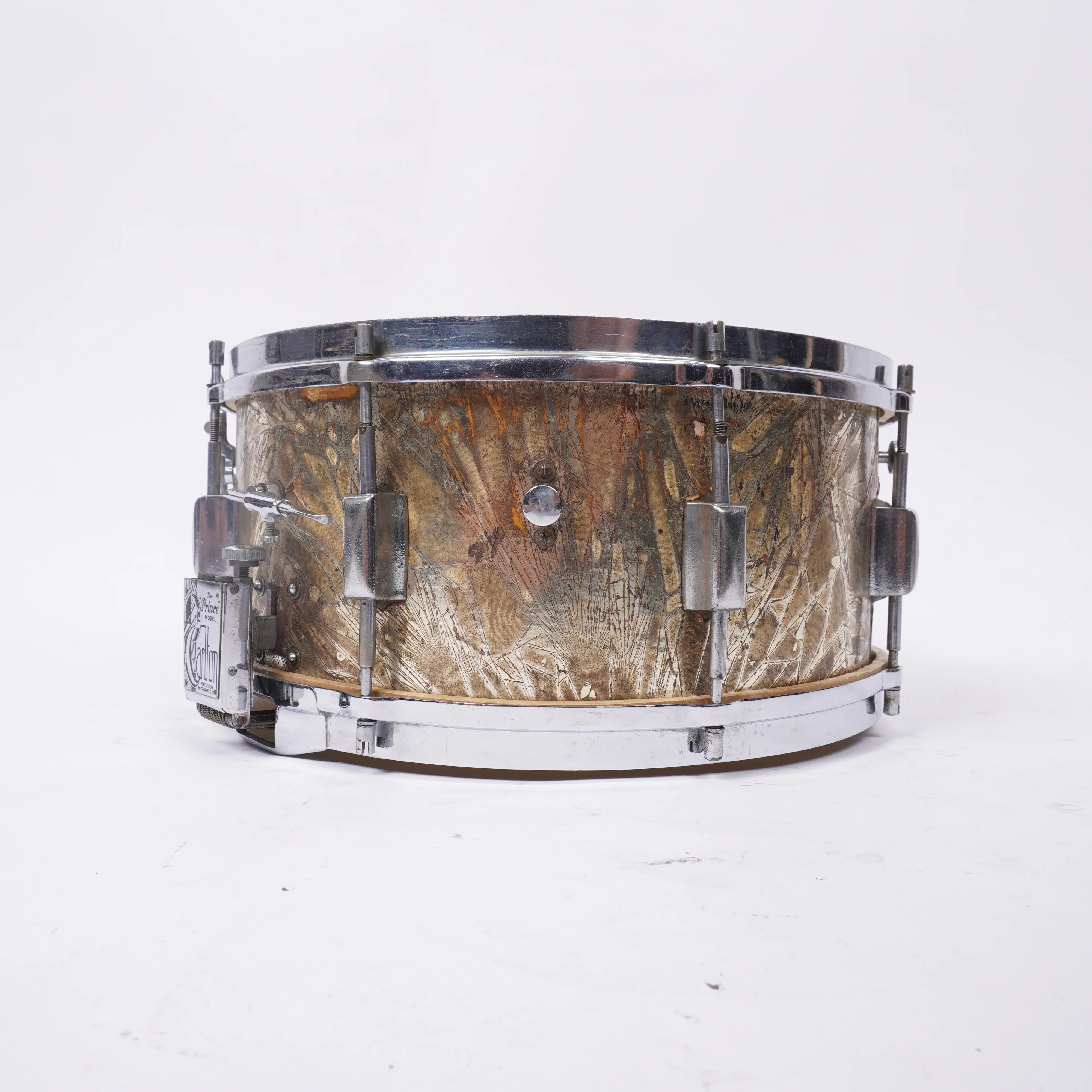 VINTAGE CARLTON 1930s WOOD SHELL SNARE DRUM - Image 5