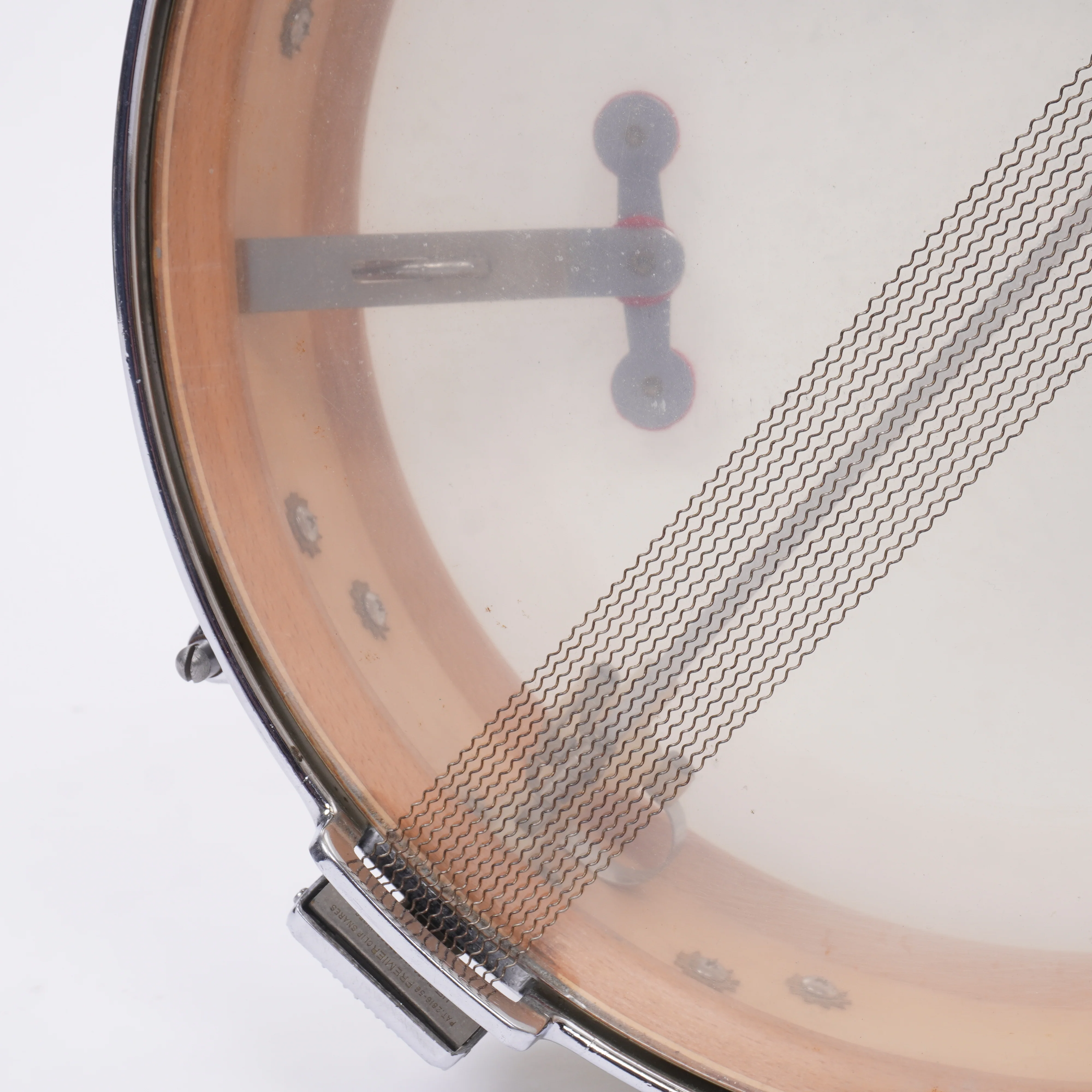 VINTAGE PREMIER ROYAL ACE 14"x 4" SNARE DRUM IN VINTAGE MARINE PEARL - Image 12