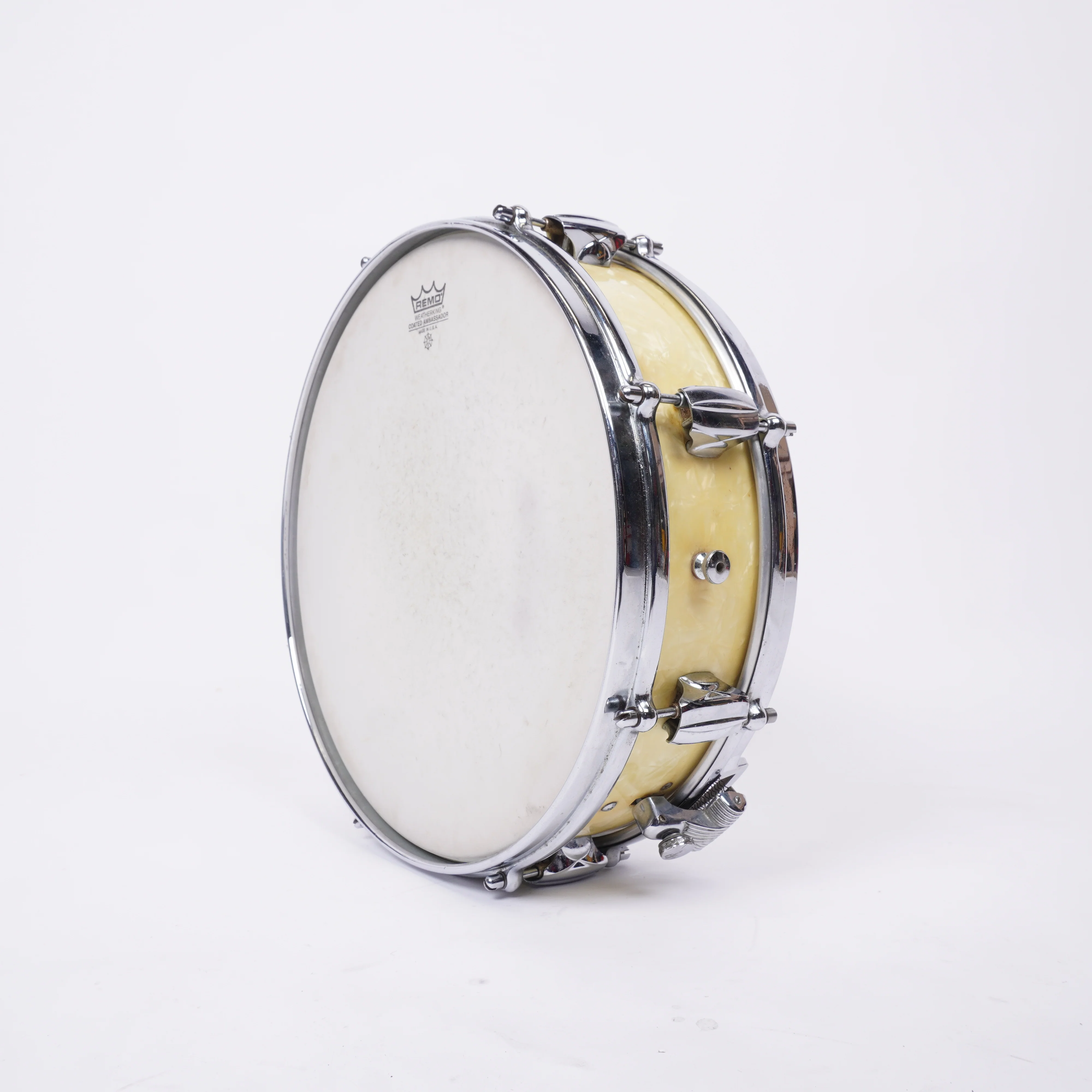 VINTAGE PREMIER ROYAL ACE 14"x 4" SNARE DRUM IN VINTAGE MARINE PEARL - Image 5