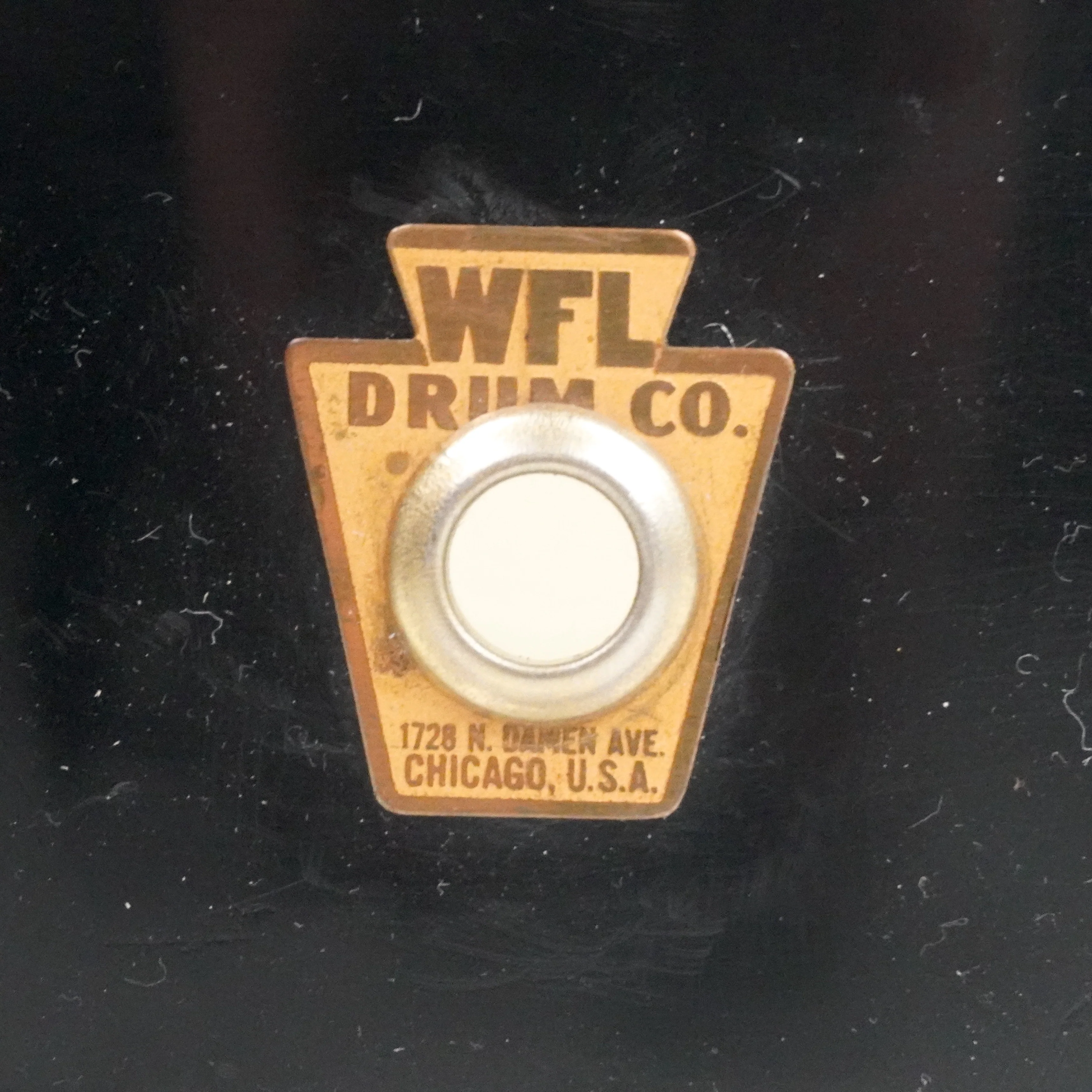 WFL 14" x 4" Black Snare Drum 1960s - Image 10