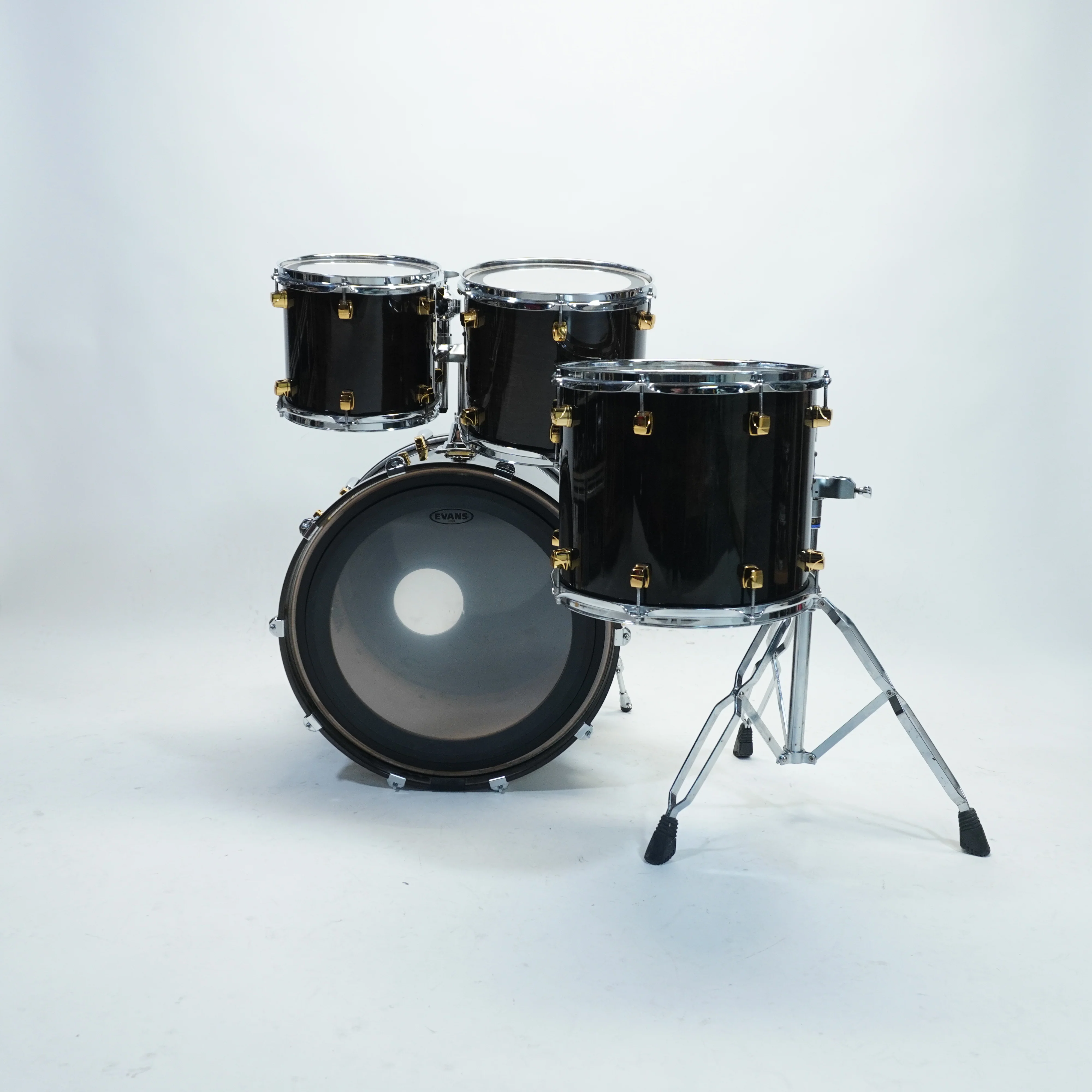 YAMAHA MAPLE CUSTOM 4-PIECE SHELL SET 22/10/12/14 IN BLACK LACQUER - Image 4