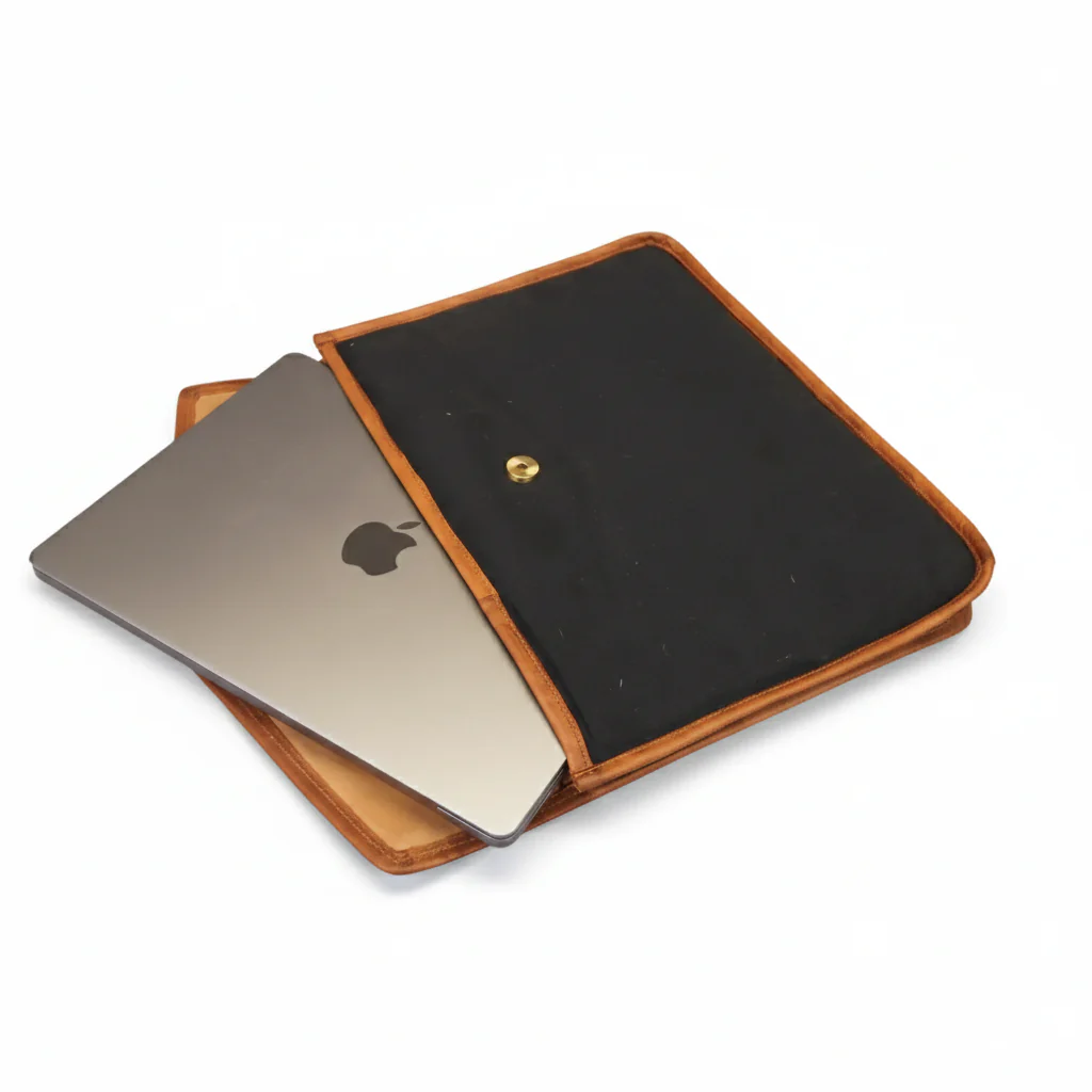 Zyn Canvas/Leather Laptop Sleeve – Sleek. Durable. Timeless. - Image 2