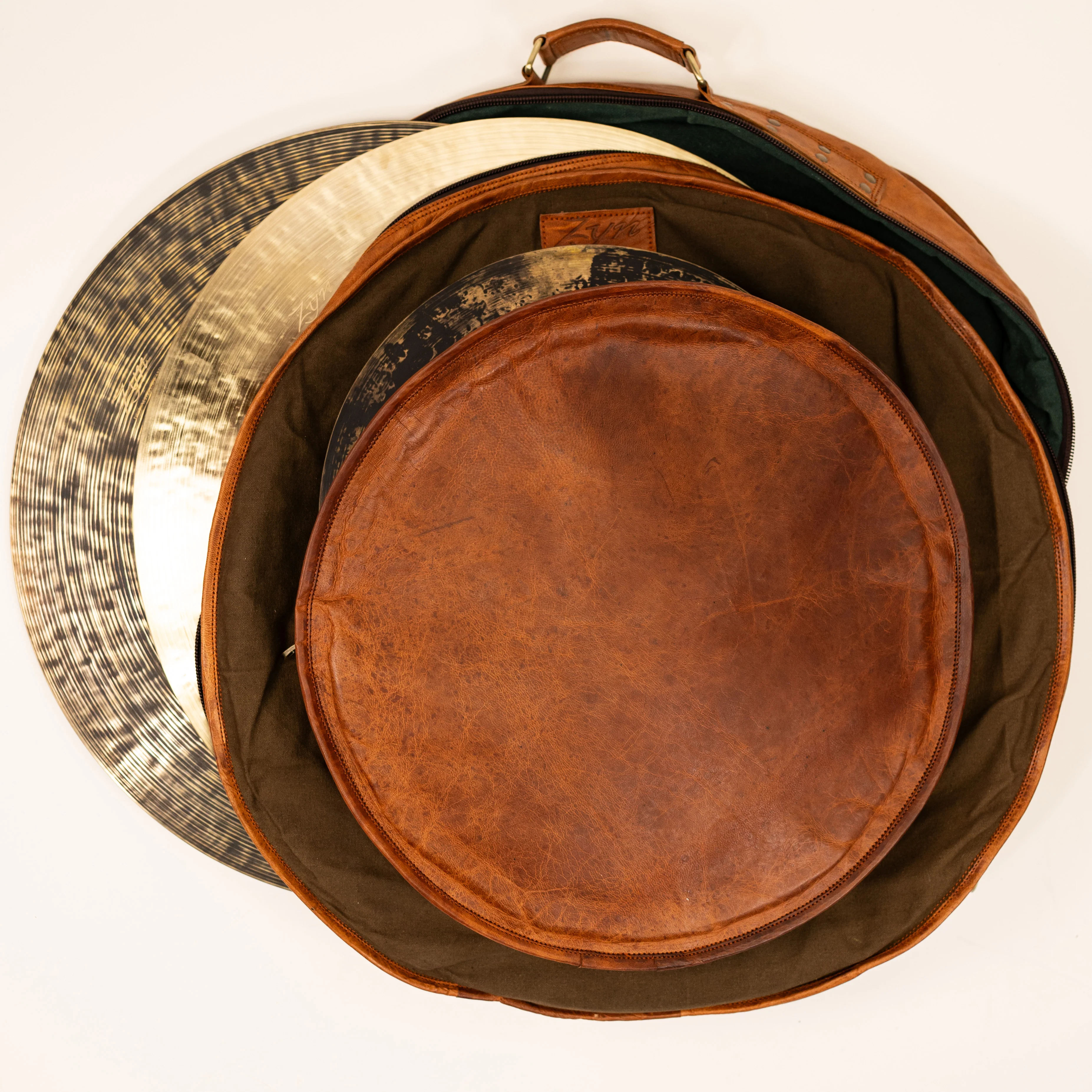 ZYN Luxury Cymbal Bag 23" Leather Canvas Cymbal Backpack/ Case - Image 19