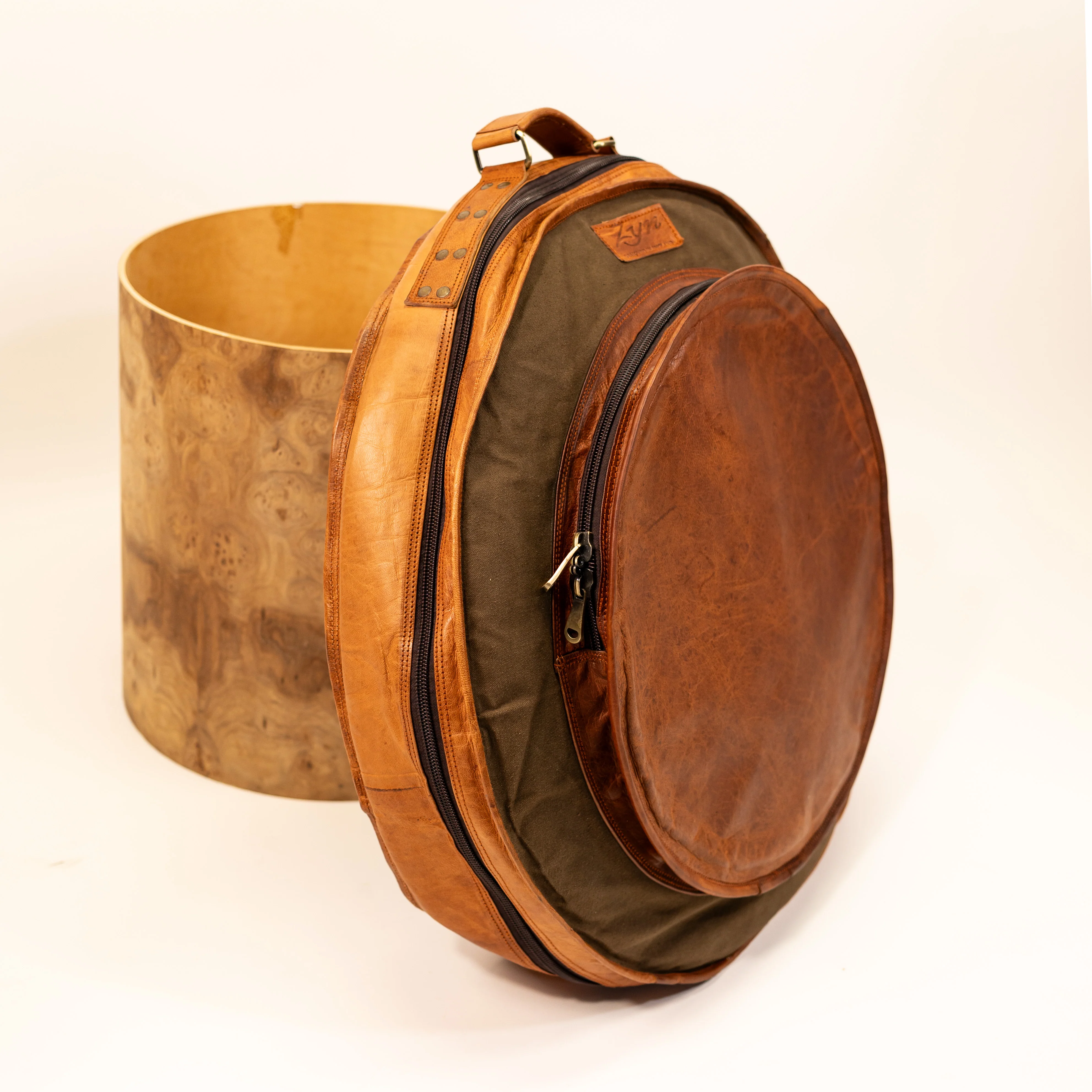 ZYN Luxury Cymbal Bag 23" Leather Canvas Cymbal Backpack/ Case - Image 3