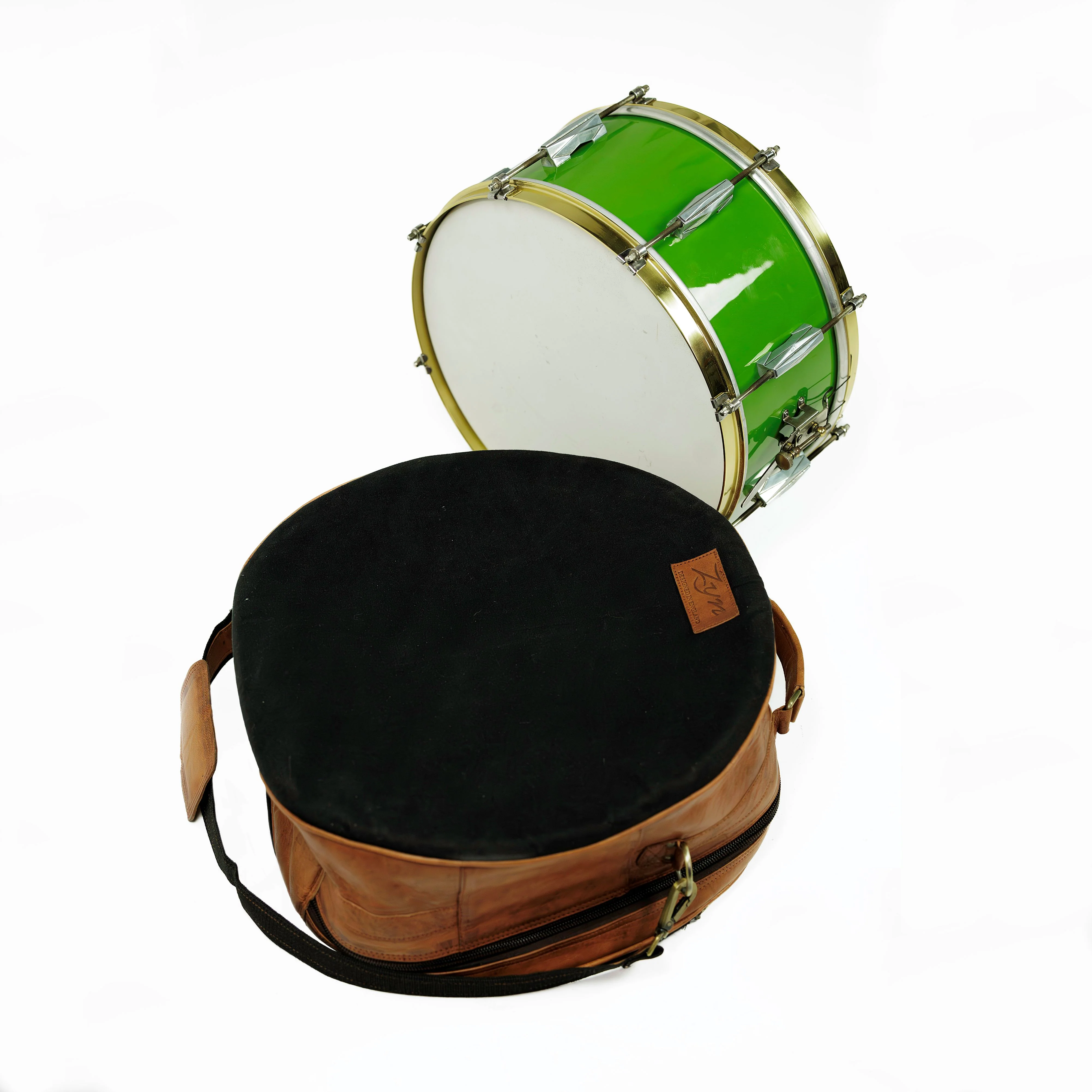 ZYN Luxury Leather Canvas Snare Bag - 14 inches - Image 5
